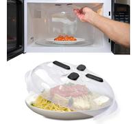 HOVER COVER Magnetic Microwave Cover for Food | Clear Microwave Splatter Cover | Microwave Plate Cover with Steam Vents | Food Grade Dish Cover | BPA-Free | Dishwasher Safe | Black