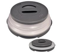 HOVER COVER Magnetic Microwave Splatter Cover - 12-Inch Collapsible - Gray | High Power, Stronger Magnetic Grip, BPA-Free Lid, Vented Plate Guard with Steam Vents, Dishwasher Safe, Space-Saving Storage
