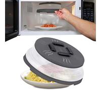 HOVER COVER Magnetic Microwave Splatter Cover, Collapsible Microwave Cover for Food - Vented & Magnetic Microwave Plate Cover, 10-inch, BPA-Free - Graphite