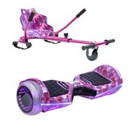 Hover-Pro INFINITY 6.5" All-Terrain Hoverboard and Hoverkart Bundle - Self-Balancing Hoverboard with Bluetooth Speaker and LED Lights, Hoverboard Go Kart Attachment for Kids, Teens FLAME