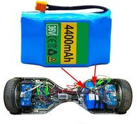 Hoverboard Battery Replacement 36V 4.4AH Balance Car Batteries 36V Hoverboard Rechargeable Lithium Battery Pack for 72W or Less Dual Drive Scooter 36V 4400mAh