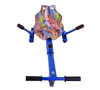 Hoverkart Frame Go Cart for Hoverboard Accessories, Hover Cart Balance Scooter Seat Adjustable Length for 6.5 8 10inch Segway, Graffiti Galaxy Flame Camo (Blue Grafitti)
