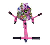 Hoverkart Frame Go Cart for Hoverboard Accessories, Hover Cart Balance Scooter Seat Adjustable Length for 6.5 8 10inch Segway, Graffiti Galaxy Flame Camo (Pink Grafitti)