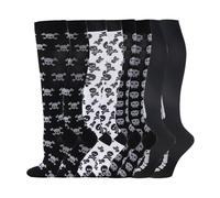 Hovershoes 4 Pair Compression Socks for Women Men Halloween Socks 20-30mmHg Knee High Socks Compression Support Stockings for Athletic Running, Travel, Nurse