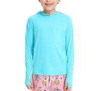 Hovershoes Boy Girl UPF 50+ Hoodie Sweatshirt Rash Guard Shirt UV Sun Protection Cooling Hooded Track Jacket Long Sleeve Swim Fishing Shirt Quick Dry Water Beach Shirts with Pocket and Thumb Holes
