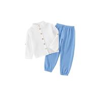Hovershoes Boys Girls Clothing Outfits Sets Spring Autumn Long Sleeeves Shirts and Leggings 2 Piece Sets Stand-up Collar Button-down Cardigan Suits 12-24M 3 4 5 6 7 8 9T