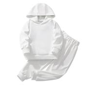 Hovershoes Boys Girls Hooded Sweatshirt Outfit Set Autumn Winter Outdoor 2 Piece Track Suit Toddlers Solid Color Long Sleeved Hoodie and Tapered Trousers 3 4 5 6 7 8 T