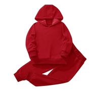 Hovershoes Boys Girls Hooded Sweatshirt Outfit Set Autumn Winter Outdoor 2 Piece Track Suit Toddlers Solid Color Long Sleeved Hoodie and Tapered Trousers 3 4 5 6 7 8 T