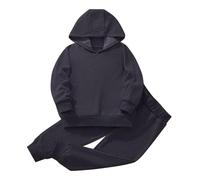Hovershoes Boys Girls Hooded Sweatshirt Outfit Set Autumn Winter Outdoor 2 Piece Track Suit Toddlers Solid Color Long Sleeved Hoodie and Tapered Trousers 3 4 5 6 7 8 T
