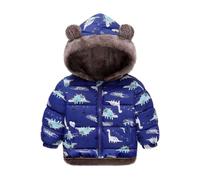 Hovershoes Boys Girls Winter Coats Unisex Kids Toddler Cute Bear Ear Hooded Down Jacket Warm Fleece Outerwear Snowsuit Padded Clothes with Two Pockets for 1-6 Years
