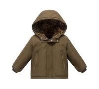 Hovershoes Boy's Girl's Winter Fleece Parka Coat Unisex Kids Windproof Outerwear Insulated Warm Jacket Outdoor Travel Hiking School Casual Coats with Hoodie for 2-12 Years