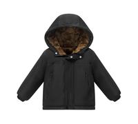 Hovershoes Boy's Girl's Winter Fleece Parka Coat Unisex Kids Windproof Outerwear Insulated Warm Jacket Outdoor Travel Hiking School Casual Coats with Hoodie for 2-12 Years