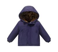 Hovershoes Boy's Girl's Winter Fleece Parka Coat Unisex Kids Windproof Outerwear Insulated Warm Jacket Outdoor Travel Hiking School Casual Coats with Hoodie for 2-12 Years