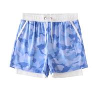 Hovershoes Boys Swimming Trunks with Compression Liner Quick Dry 2 in 1 Swim Short Kids Anti Chafe Bathing Suit Beach Board Shorts Swimwear for 3-13 Years