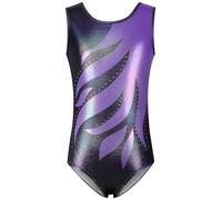 Hovershoes Gymnastics Leotards for Girls Sleeveless Gradient Color Sparkle Leotard Dancing Ballet Gymnastics Outfits Kids Athletic Dancewear 5-14 Years