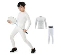 Hovershoes Kids Base Layer Sets Boys Girls Football Skins Youths Compression Set Thermal Long Sleeve Top & Tights Winter Under Football Kit for Children Gym Sport Compression Suit