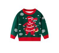 Hovershoes Kids Christmas Knit Sweater Cartoon Jumper Boys Girls Outdoor Sports Xmas Festive Warm Tops Long Sleeve Round Neck Pullover Autumn Winter Knitwear Warm Fashion Sporty Clothings 3 4 5 6 7T