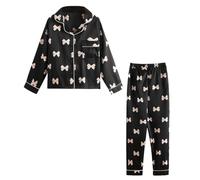 Hovershoes Kids Girls Pyjamas Set Silk Children PJs Long Sleeve Button-Down Shirt Top and Pant Pjs Set 2Pcs Silky Pajamas Outfit Nightwear Sleepwear for 5-12 Years