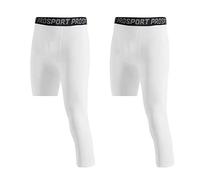 Hovershoes Men's Compression Pants Base Layer Tights 1 or 2 Pcs 3/4 One Leg Compression Leggings for Basketball Workout