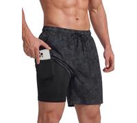 Hovershoes Mens Swimming Shorts Men's Swim Shorts & Trunks with Compression Liner Quick Dry Board Shorts 2 in 1 Swim Short with Pockets Summer Pool Beach Swimsuit and Bathing Suit