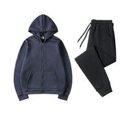 Hovershoes Men's Women's Hooded Sweatshirt Outfit Set Autumn Winter Outdoor 2 Piece Track Suit Solid Color Zippered Sports Cardigan and Tapered Trousers S M L XL XXL 3XL