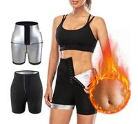 Hovershoes Sauna Sweat Shapewear, Sauna Sweat Pants for Women High Waist Shorts Compression Slimming Weight Thermo Legging Workout Body Shaper Sauna Suit Waist Trainer T Shirt