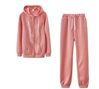 Hovershoes Women's Sweatshirt Set Hooded Jacket Sets 2 Piece Set Solid zip Hoodie and leggings 2 Piece Autumn Winter Cardigan Tracksuit S M L XL 2XL