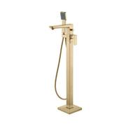 Hoveton Brushed Brass Effect Floor-Mounted Shower Mixer Tap
