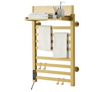 Hovheir Smart Gold Heated Towel Rack, 8-Bar Wall Mounted Towel Warmer