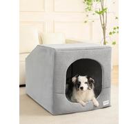Hovicaed Indoor Dog House for Extra Large Medium Small Sized Dogs - Dog Tent with Washable Removable Cover, Pet Orthopedic Dog Cave Bed Egg-Crate Foam Cushion, Inside Dog House Large Space(XL)