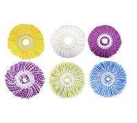 Hovico 6 Pack Colour Mop Head,Hurricane Compatible 360° Spin Magic Mop Head Microfiber Spin Mop Head,fits 6.3‘’ Standard Round Spin Mop Heads Microfiber