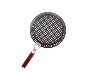 Hovico Nonstick Grilling 12" Skillet With Removable Handle, Nonstick Grilling Tray Durable Grill Pans with Holes for Outdoor Grill Small and Big Topper Baskets BBQ accessories for Vegetable, Fish