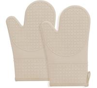 Hovico Silicone Oven Mitts, Oven Gloves with Non-Slip Waterproof - 2PCS Milkshake Oven Mittens Heat Resistant 600 Degree, Soft Lining Silicone Oven Mits for Cooking Baking Kitchen Mitten