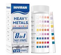 HOVIRAN 8 in 1 Heavy Metals Water Test Strips -125 ct Home, Well Drinking Water Testing Kit for Iron, Mercury, Copper, Lead, Chromium, Magnesium, Cadmium, Calcium