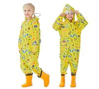 Hovkib Kids Puddle Suit Boys Girls Rain Suit All in One Raincoat Waterproof Coverall Breathable Muddy Suit 8-10 Years