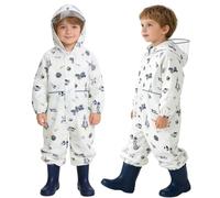 Hovkib Kids Puddle Suit Toddler All-in-One Rain Suit - One Piece Waterproof Hooded Muddy Suit for Boys Girls, Lightweight Waterproof Coverall for 1-8 Years