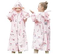 Hovkib Kids Raincoats Rain Poncho Toddler Girls Rain Jacket Waterproof Poncho Reusable Rainwear with Backpack Cover 2-12 Years