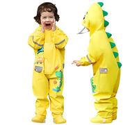 Hovkib Kids Rainsuit Toddler Puddle Suits Boys Girls All in One Raincoat Breathable Rainwear Waterproof Coverall 3D Cartoon Muddy Suit 1-3 Years