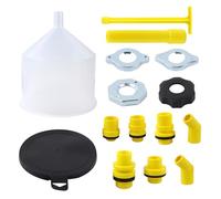 Hovom 15PCS No Spill Car Coolant Funnel Kit, Spill Proof Funnel Bleeder Kit with Adapters, Plastic Spill-Free Vehicle Radiator Radiator Coolant Filling Funnels Set, Car Accessories