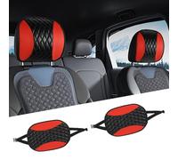 Hovom 2PCS Car Headrest Cover, Soft Leather Head Rest Protector, Red