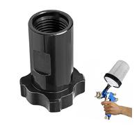Hovom Car Spray Gun Cup Adapter, 16mm Thread 1.5mm Pitch Master Elite Paint System MPS Female Adapter, Spray Gun Paint Cup Adapter Fits PRO-33, PRO-44, PRO-88 HVLP Spray Guns (Black+Internal Thread)