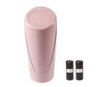 Hovom Mini Car Trash Can with Lid, Portable Garbage Can for Auto, Leakproof Cup Holder Automotive Garbage Bin with 2 Rolls of Trash Bags, Small Trash Storage Can for Car Home Office (Pink)
