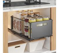 Hovoto Pull out Cabinet Organiser Foldable, pull out drawers for kitchen cupboards, Pull Out Shelf Kitchen Storage Drawer for Kitchen Cupboard, Bathroom, Bedroom, 24.5 * 37.5 * 19cm