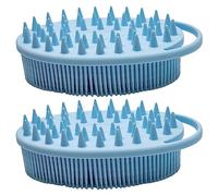 HOVTOIL Bath Brush 2-Pack Silicone Body Scrubber Brush Deep Cleansing Exfoliating Bath for Men Women Easy Hang Design Deep Cleansing Brush Blue A