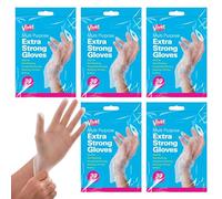 HOVUK 150PCs Medium Disposable Gloves Powder Free Plastic Gloves for Kitchen Cleaning Dishwashing Food Prep Pet Care Waterproof Protective Gloves for Household Cooking Work Use