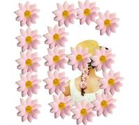HOVUK 16Pcs Artificial Pink Daisy Flowers - 4.7cm Fabric Flowers for Easter Bonnet, DIY Crafts, Wedding Decor and Party Decorations, Daisy Flower Heads Craft Gadget