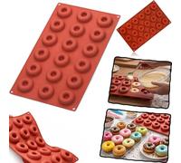 HOVUK 18 Cavity Silicone Donut Mould Non Stick Mini Doughnut Baking Tray Flexible Reusable Baking Mold for Oven Microwave Freezer Dishwasher Safe Cake Biscuit Chocolate Maker