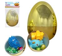 HOVUK 1x Jumbo Fillable Easter Egg, 10cm Large Golden Plastic Egg Fillable for Easter Decoration Egg Hunt Party Bag Fillers, Fill with Candies, Chocolates, Toys and More