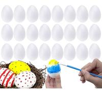 HOVUK 24PCs Foam Craft Polystyrene Eggs 5.5cm - White Styrofoam Eggs for Easter Crafts and Displays, White Craft Eggs to Decorate and Easter Party Decoration