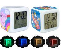 HOVUK 2PCs Digital Alarm Clocks 8cm - Light Up LED Clocks with 4 Changing Colours, Kids Digital Clocks, Bedside Table Clock for Kids (Paw Patrol & Peppa Pig)